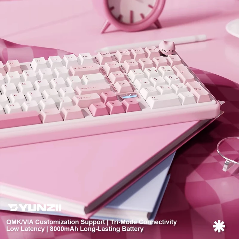 B98PRO Tri-mode Keyboard Customized Wireless with Knob Low Latency Support VIA Ergonomic for Gaming Office Mechanical Keyboard