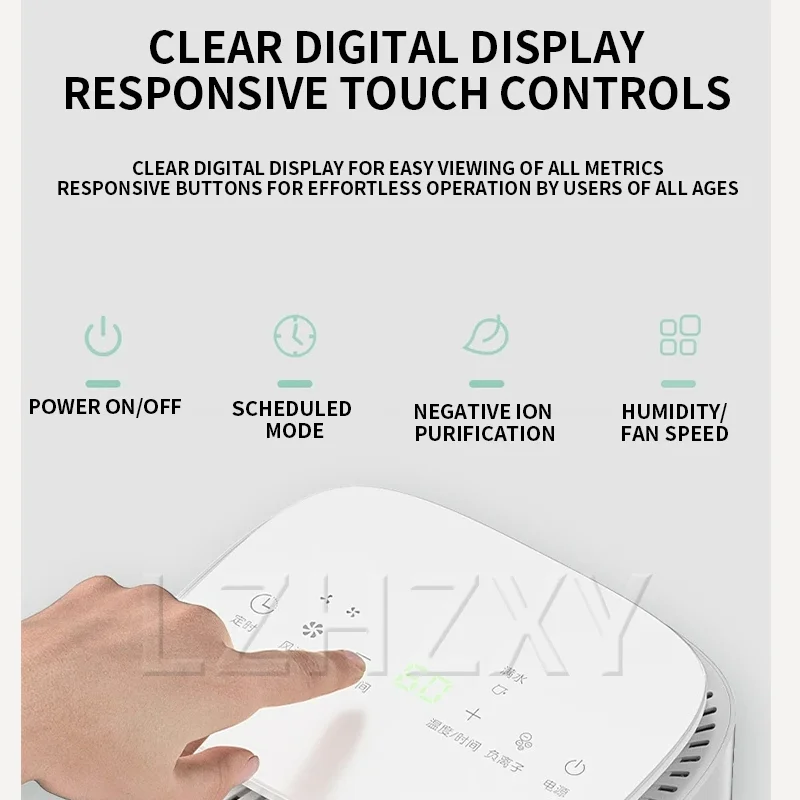 

Очиститель воздуха и осушитель воздуха 2-в-1 с HEPA-фильтром, функцией отрицательных ионов, таймером автоматического отключения и полупроводниковым конденсатором