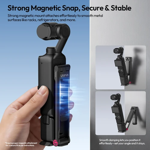 Imagen 2 del producto ​Trípode Magnético de Liberación Rápida Ulanzi MA66 para DJI Pocket 3, Palo Selfie Plegable con Gancho Oculto para Viajes