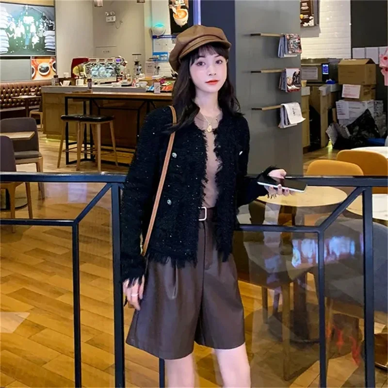 Outerwear For women 2024 New Spring Trend Internet Famous Korean Version Cherry Short Style Tassel Knitted Cardigan For Women