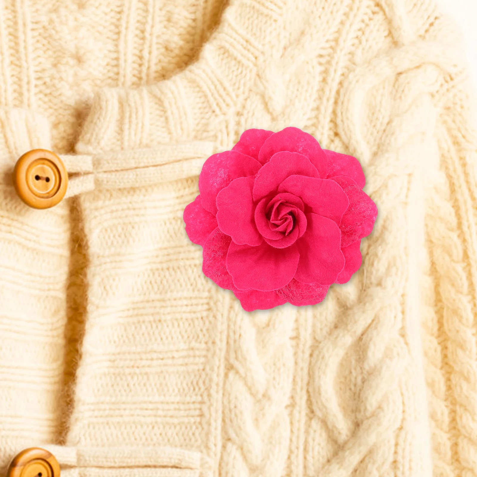 

3pcs Flower Brooches Elegant Fabric Lapel Pins Dual-Function Wedding Banquet Party Accessories Women Girls Brooch