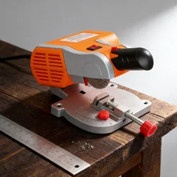 Portable Mini Cut-Off Saw Benchtop Adjustable Angle Small Chop Saw 45-Degree Cutting Tool for DIY & Small Material Cutting