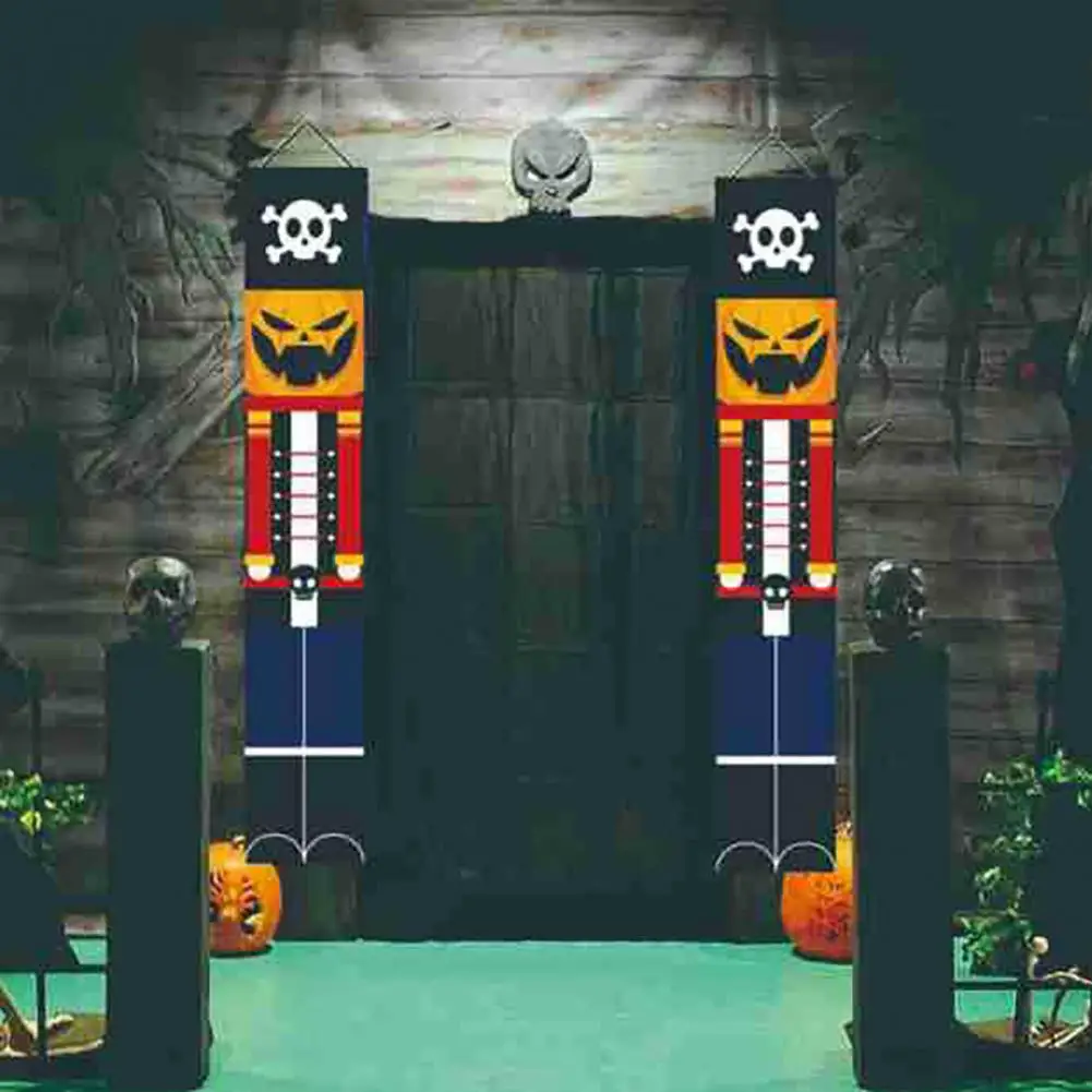 

Halloween Couplets High-quality Polyester Couplets Spooky Halloween Pumpkin Skull Hanging Banners Festive Party for Holiday