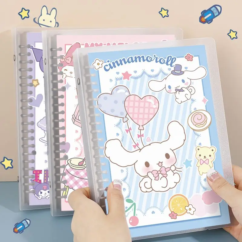 A5/b5 Sanrio Kuromi Cinnamoroll luźny liść studencka odpinana książka z wyłożonym notatnikiem w szachownicę sprzedaż hurtowa