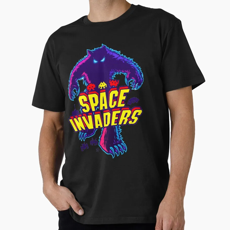 

Space Invaders Sports 80's Retro Pixel Game Arcade Gift T Shirt for gamer Old school games Graphic Clothes US Size Tops S-6XL