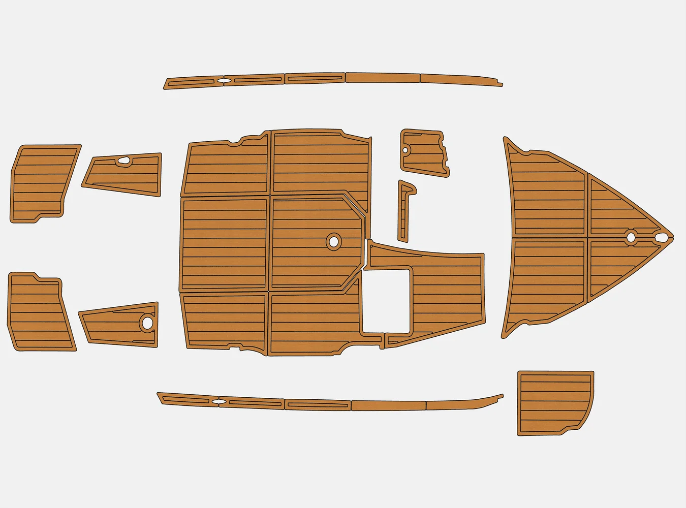 Non-Slip EVA Faux Teak Marine Mat Self-Adhesive 6mm Yacht Cockpit Pad for1993 MasterCraft Barefoot 200 Boat Decking Easy Install