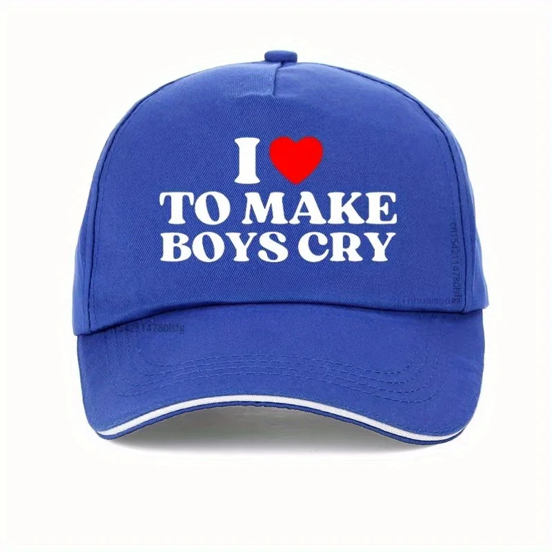 قبعة بيسبول مضحكة I Heart to Make Boys Cry - قبعة متماسكة سوداء قابلة للتعديل بتصميم أبيض وأحمر، إكسسوار صيفي خفيف الوزن