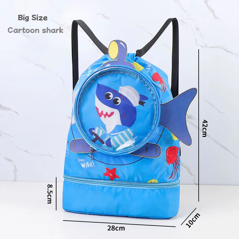 Children Swim Bag Dry Wet Separation Waterproof Storage Bag for Boys Girls Sport Fashion Portable Cute Cartoon Kids Backpack