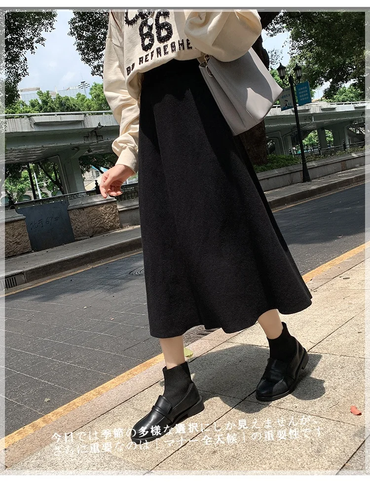 女性用プリーツニットスカート,ミドル丈の服,ハイウエスト,伸縮性のある1ピース,秋冬,新しいファッション,2022