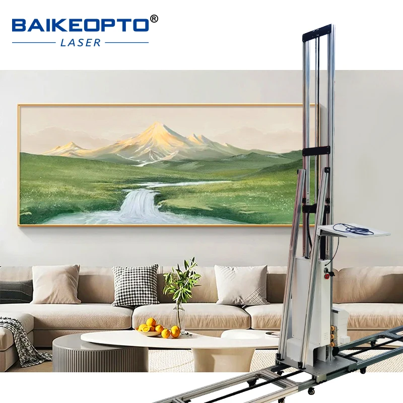 Automatic Wall Inkjet Printer Move by Wheel , 3D Effect Vertical Wall Multifunctional Inkjet Printers