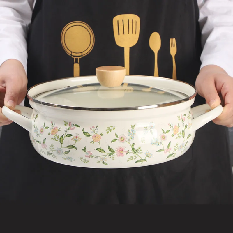 

Enamel Soup Pot Household Stew Pot Enamel Pot Gas Induction Cooker Universal Cookware