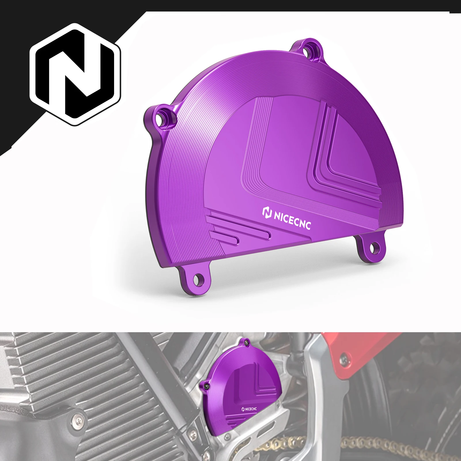 

NICECNC For STARK VARG MX EX 2024-2025 Left Large Motor Cover 6061-T6 Aluminium CNC-machined Motorcycle Accessories Purple Parts
