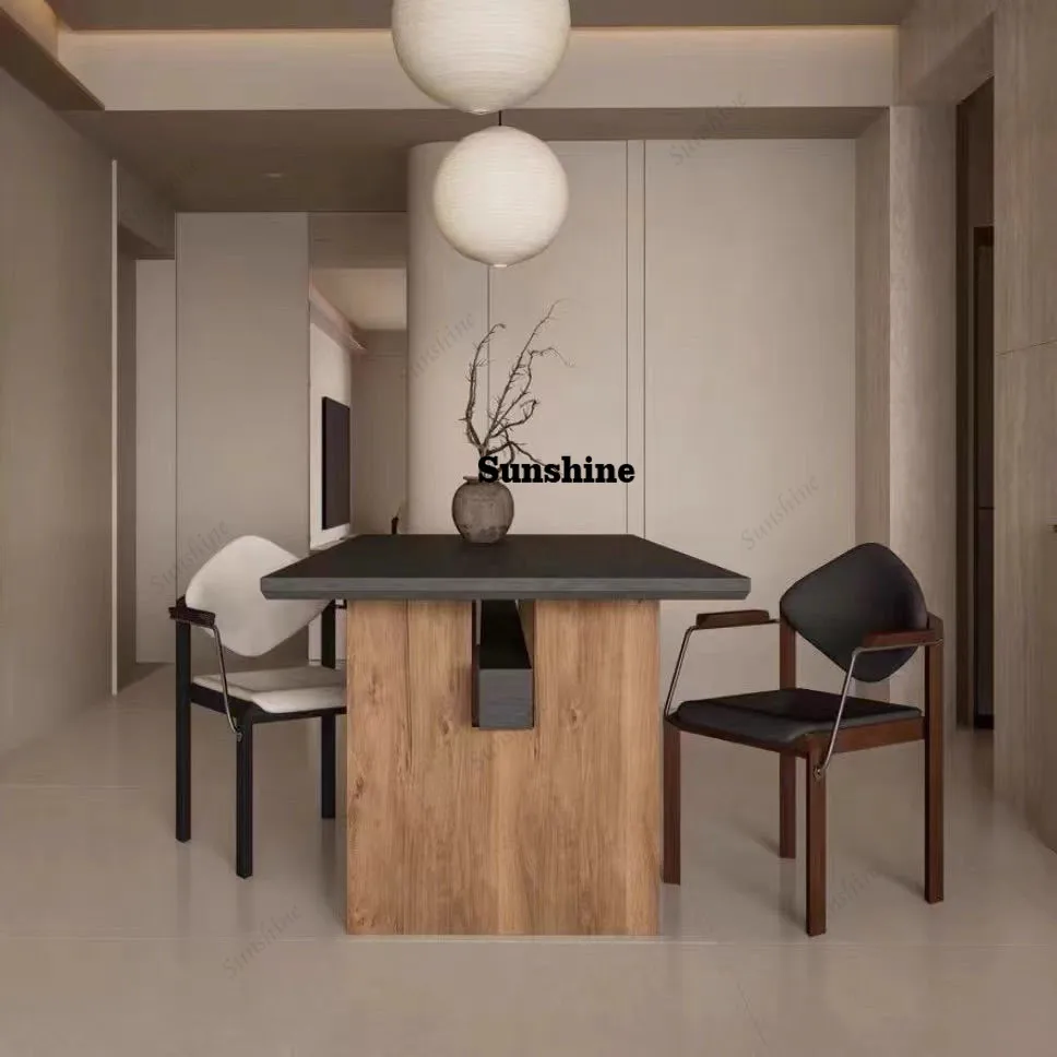 

Medieval style solid wood dining table, modern minimalist desk, rectangular worktop