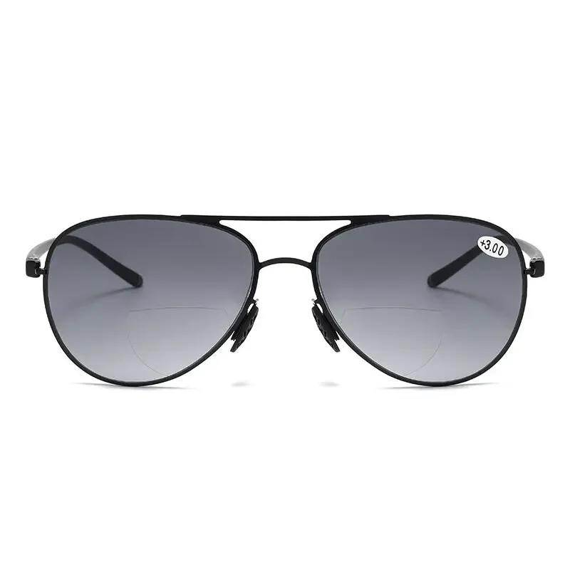 Bifokale +100~ +350 Herren-Lesebrille, Sonnenbrille, männlicher Look, weit und nah, blendfrei, Hyperopie-Brille +100 bis +350 – Detail 11