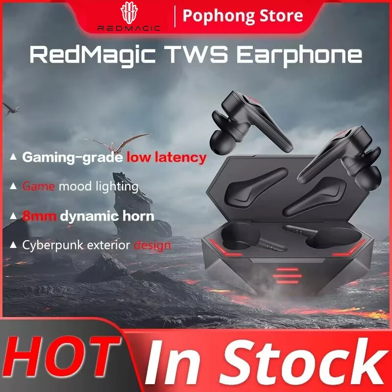 RedMagic TWS Gaming Earphones Wireless Bluetooth Earphone Redmagic Cyberpods for RedMagic 5G 5S Earbuds 39ms low latency