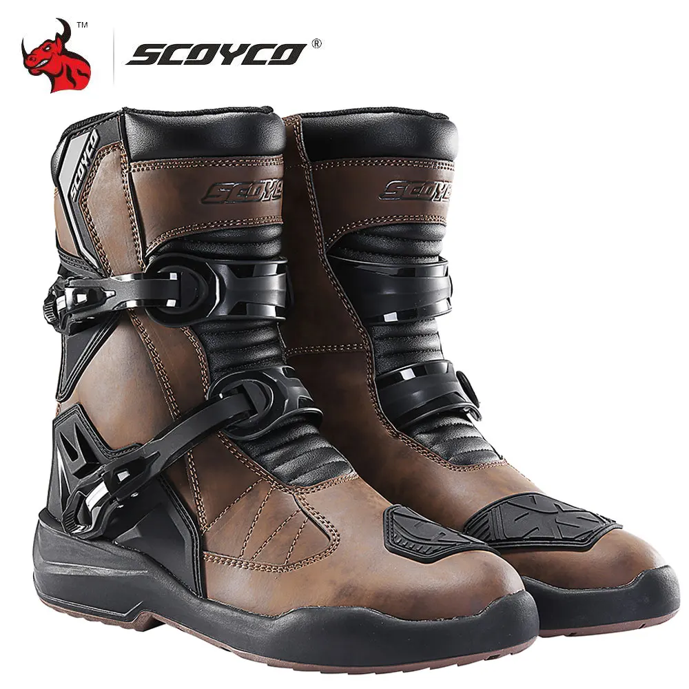 Motorcycle Riding Boots Motorcycle Tour Boots Waterporoof Rally Shoes Four Seasons Men Ankle TPU Protections Boots