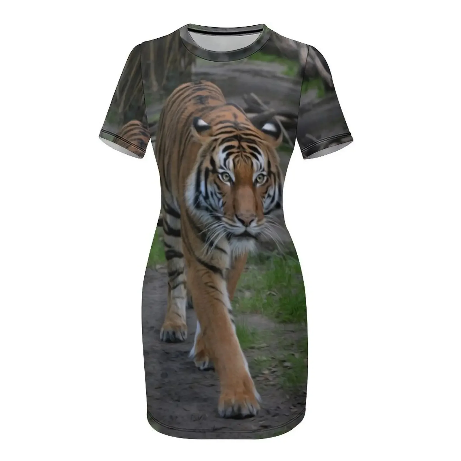 Bengaalse tijger jurk met korte mouwen Kleding vrouwelijke jurk zomer 2025, damesjurk voor meisjes prom 2025