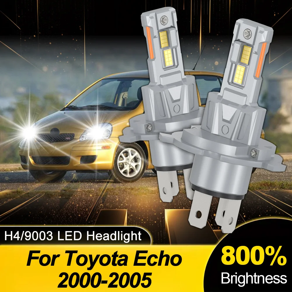 

2Pcs Canbus H4 9003 HB2 LED Headlight 1:1 mini Size Plug And Play Auto Light Fit For Toyota Echo 2000 2001 2002 2003 2004 2005