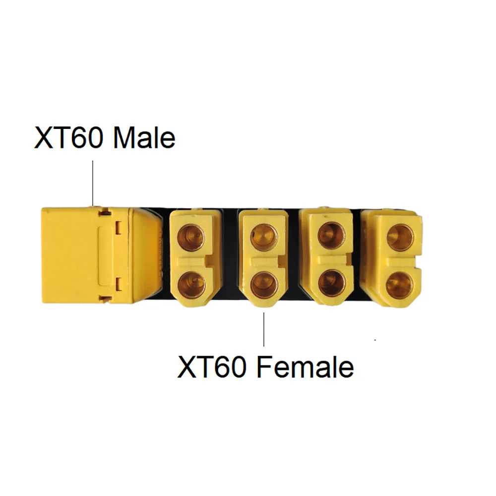Autoro XT60 Power Distribution Board 1 to 4 Port Splitter Power Hub with XT60 Male Female Connector for Drone FPV RC Car Boats