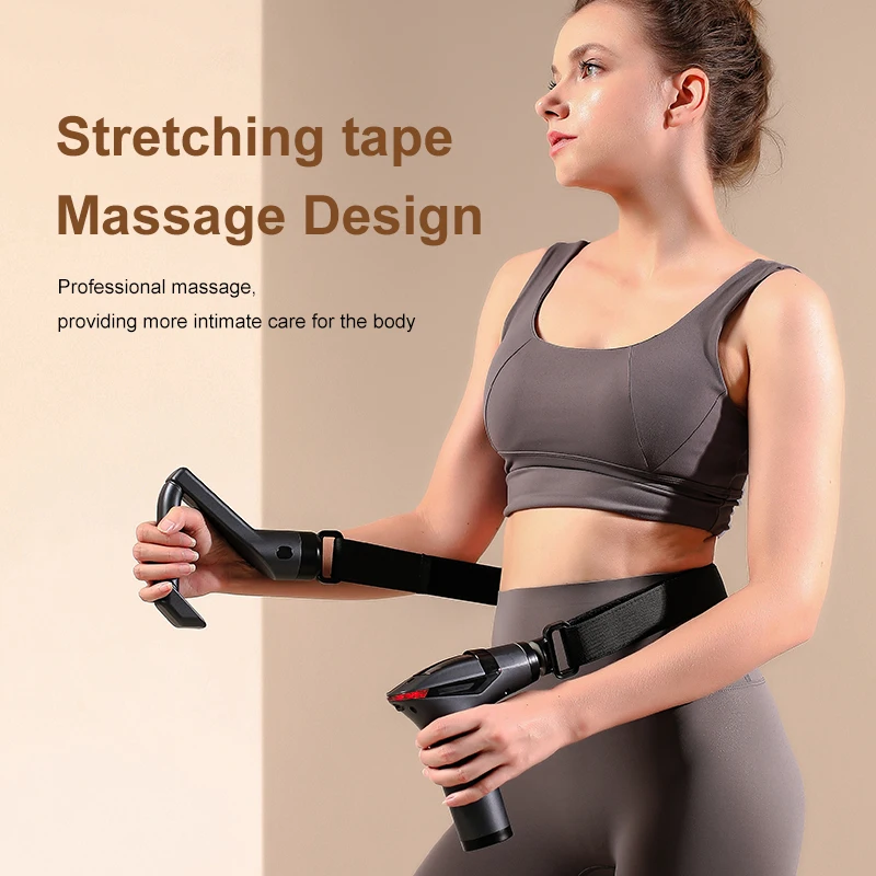 Electric Massager Multi Functional Detachable Handle Splitting Strap Fascia Gun For Whole Body Muscle Soothing Percussion Hammer