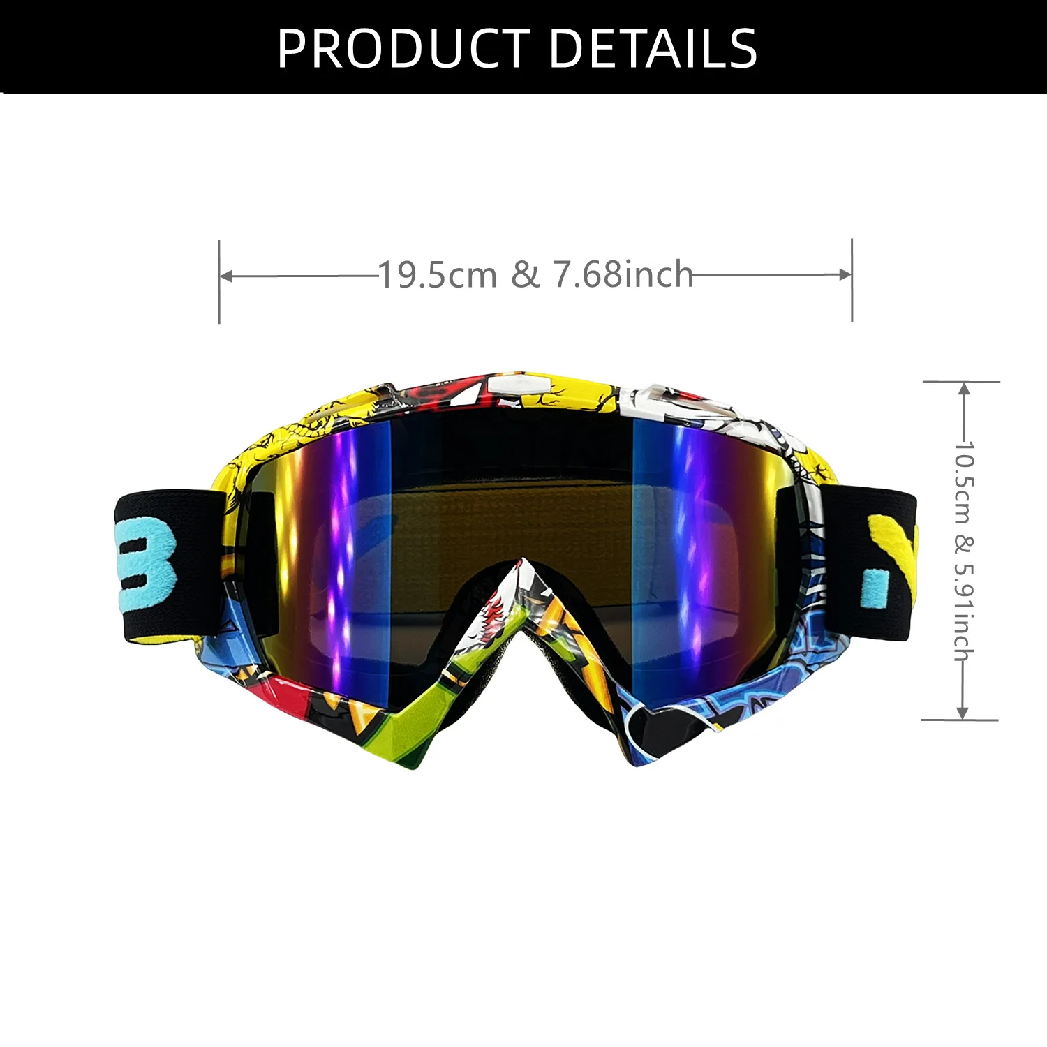 Off Road Ski Motorcycle Goggles Wind Sand Proof HD UV400 Wind Dust Proof Goggles for Outdoor Riding Sports