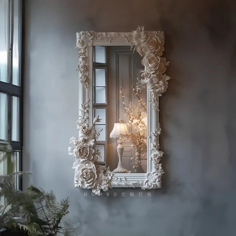 

Французское ретро резное зеркало в половине тела, вилла, гостиная, зеркало от пола до потолка, спальня, гардероб, европейский настенный полный рост