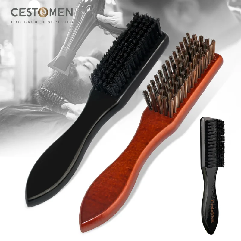 CestoMen ตัดผม Fade แปรง Soild วัสดุไม้คอซีดจางแปรงหวีตัดผมอุปกรณ์เสริม Vintage หัวเครื่องมือจัดแต่งทรงผมสำหรับชาย