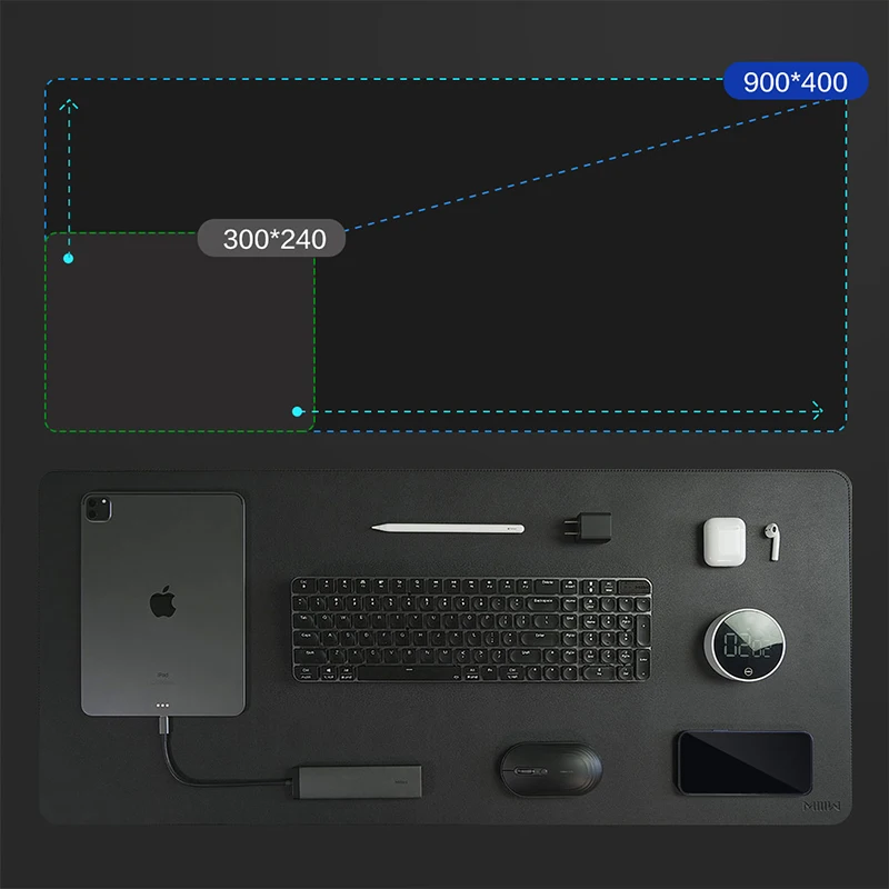 Mijia แผ่นรองเมาส์สำนักงาน2ชั้นไม้ก๊อกหนังสีทึบโต๊ะเล่นเกมกันสิ่งสกปรกแผ่นรองเมาส์ขนาดใหญ่กันน้ำ