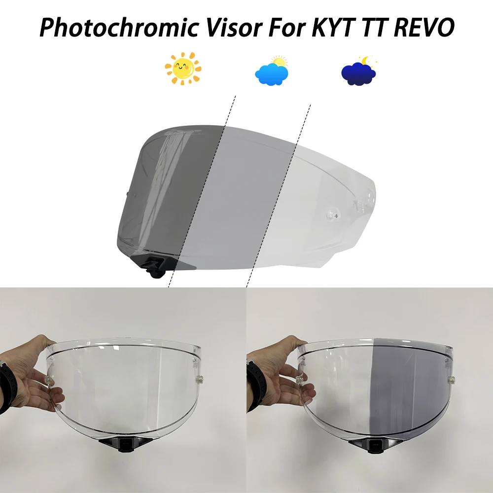 

For KYT TT Revo Helmet Photochromic Visor Face Motorcycle Helmet Shield Lens