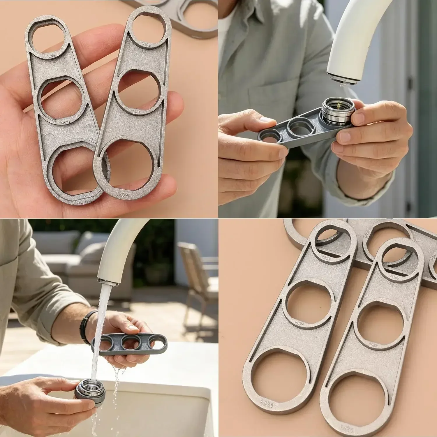 6-in-1 Wasserhahn-Belüfter-Schlüssel zur Einstellung des Wasserflusses, Sanitär-Werkzeug für Haushalt und Badezimmer – Detail 9