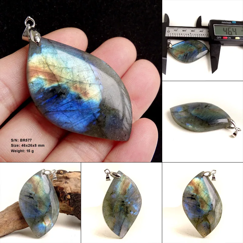 Stone Craft Natural Labradorite Raw Stone Polishing Geometric Shape Crystal Labradorite Pendent Exquisite Natural Training Stone