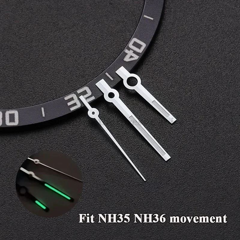 مصقول الفضة الذهب Aiguille NH35 ساعة الأيدي الإبر C3 التجويف مؤشر Datejust الأيدي ل Seiko NH35/NH36 استبدال جزء