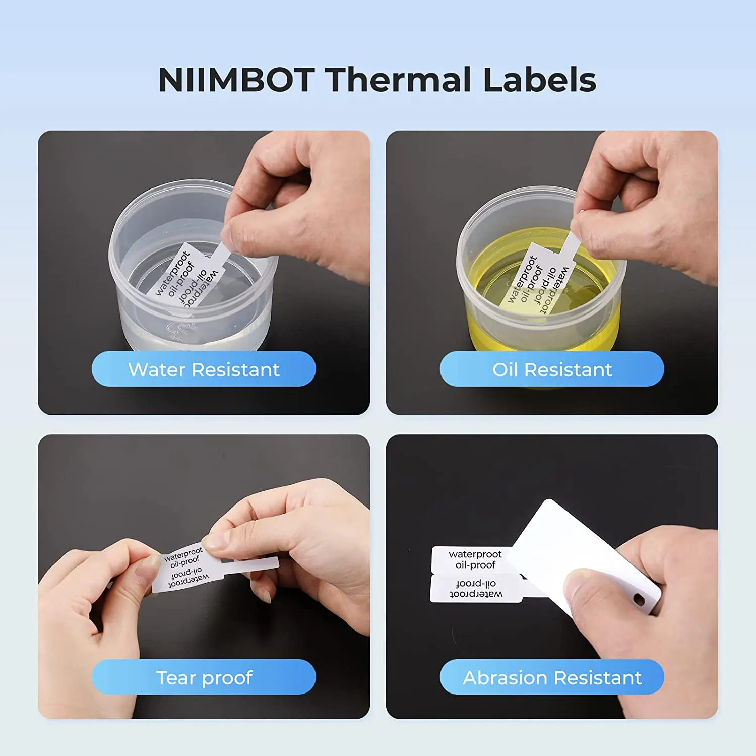 NIIMBOT B21 B3S B1  Smart Portable Printer Cable Label for Commercial 1 Roll Waterproof Color Sticker Label Self-adhesive Tag