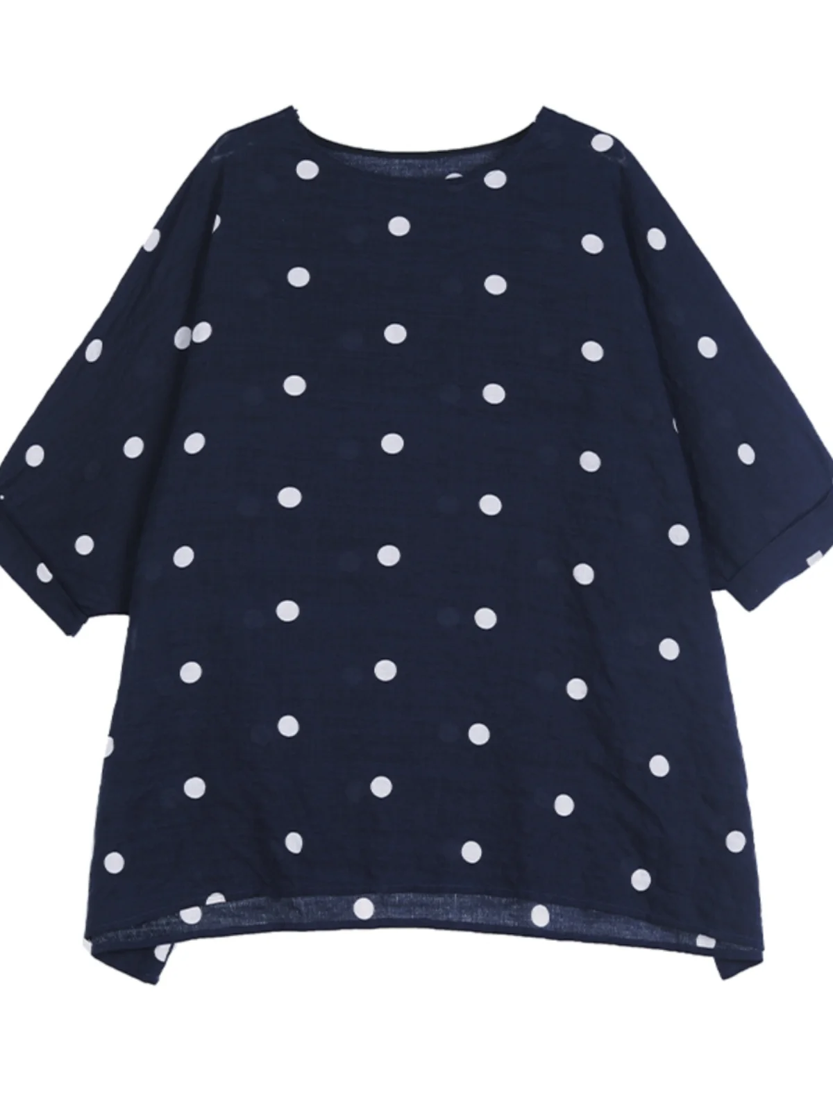 قميص قطني كتاني بمقاسات كبيرة بأكمام خفاشية، تصميم فضفاض يُنحف الجسم، موديل صيفي جديد للنساء ذوات المقاسات الكبيرة، نمط عملي ...