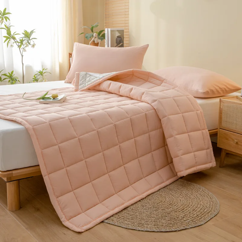 1pc Solid Pink Cotton Mattress Non-Slip Mat Hotel Thin Mattress Protective Pad Student Dormitory Bed Cotton-Padded Breathable