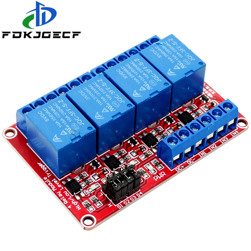 5V 12V 24V 4 Channel Relay Module Board Shield with optocoupler Support High and Low Level Trigger for Arduino