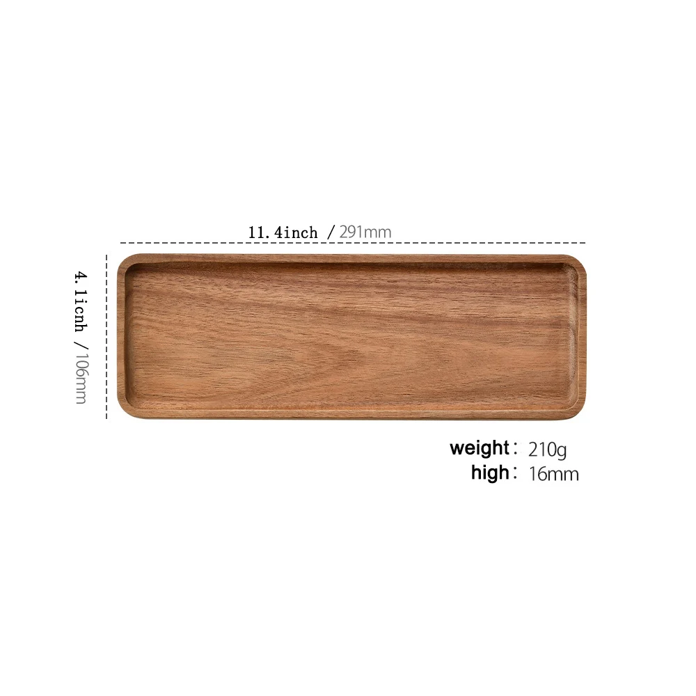 1Pc Acacia Wood Coffee Tray Food CupTrays Decorative Wood Tray Dessert Candy Bamboo Tray Gongfu Tea Tray