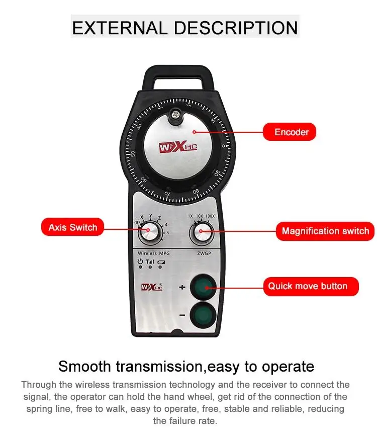 Electronic Handwheel 4/5/6 Axis Control Wireless MPG CNC Manual Pulse Generator for SIEMENS/FANUC