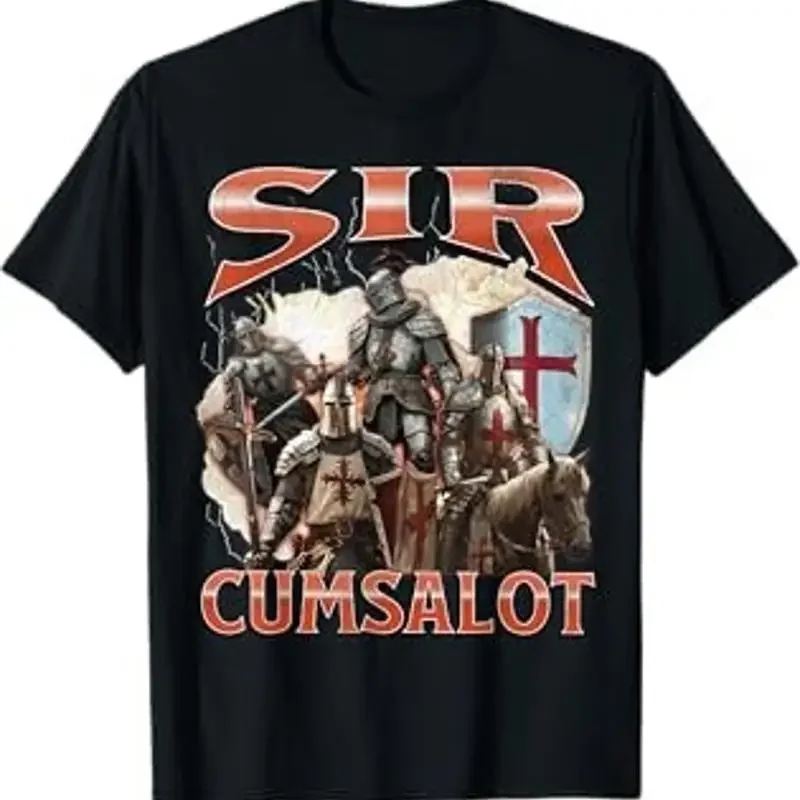 Sir Cumsalot Funny Offensive Knight Meme Bootleg T Shirt