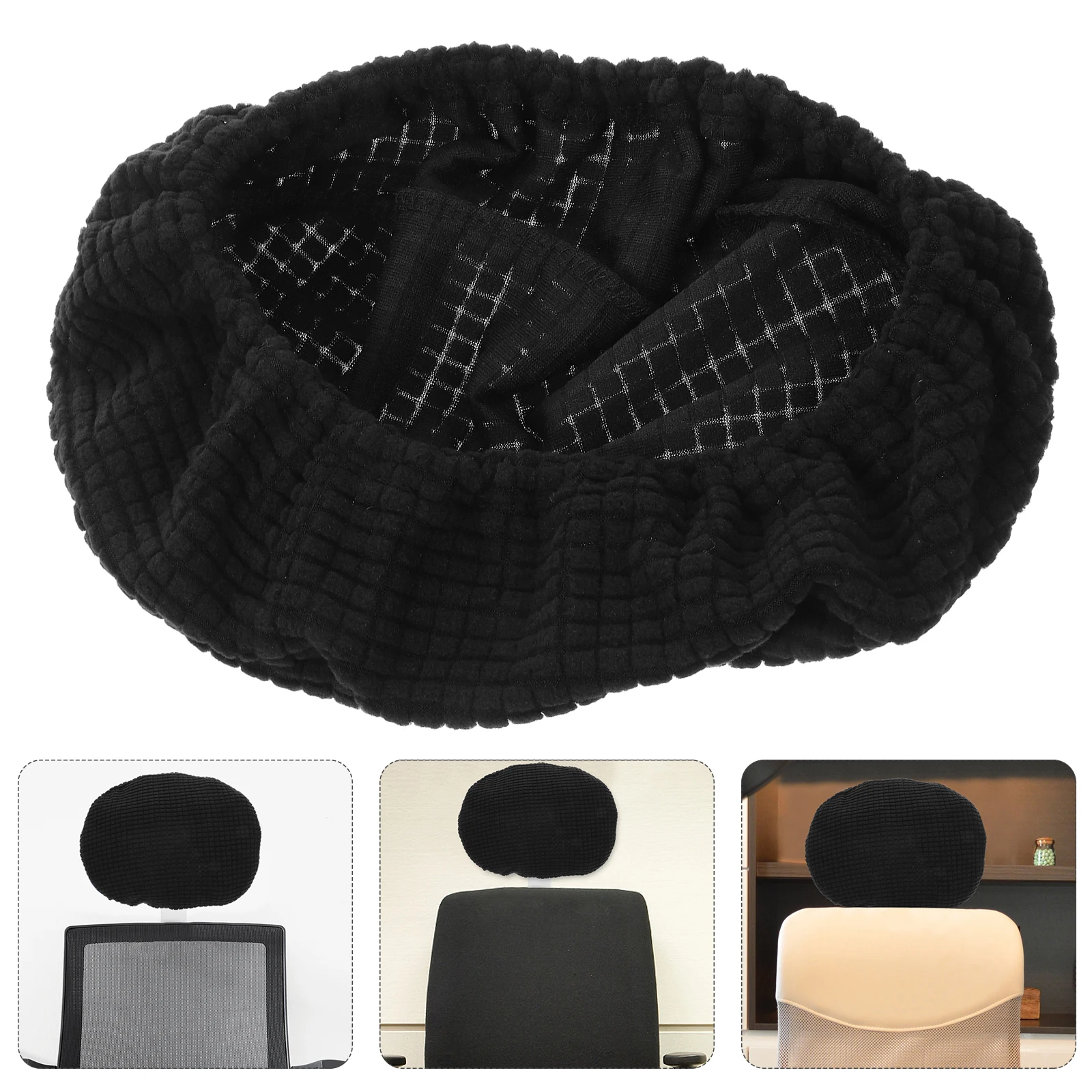 

Elastic Thick Office Computer Chair Headrest Cover Black Corn Pillow Dust Protection Removable Long Durability