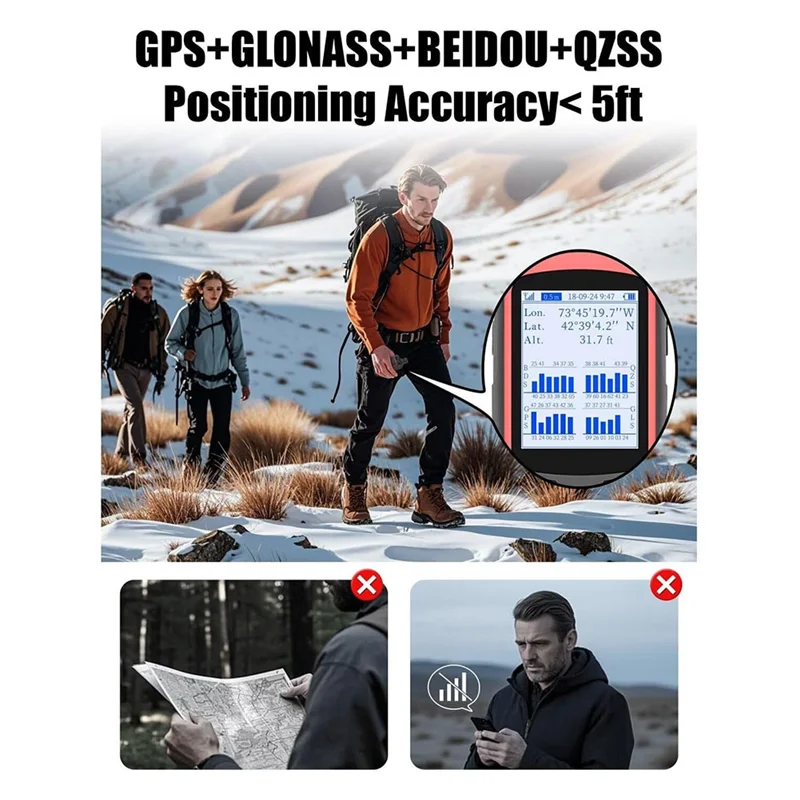 【새 목록】하이킹용 A6 휴대용 GPS, 멀티 GNSS 지원, 견고한 GPS 네비게이터, 캠핑 사냥용 휴대용 GPS 네비게이터