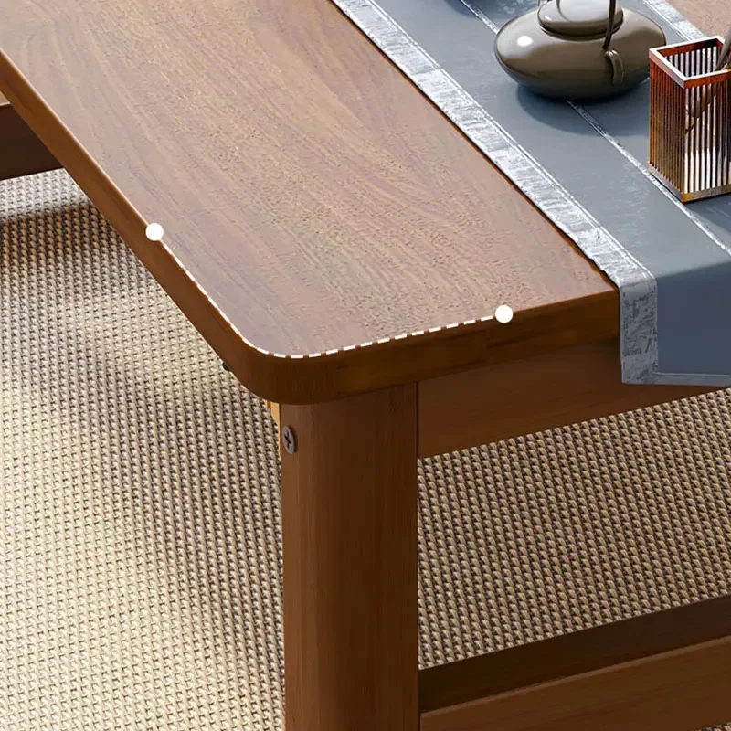 Mesa de té pequeña plegable de madera japonesa para cama, piso, ventana de Bahía, balcón, Tatami, mesa lateral de café, muebles de decoración del