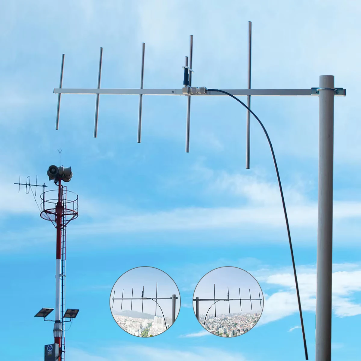 Yagi Outdoor Antenna Base Stations 9dBi UHF 70cm/UHF 400-470 MHz 5 Elements Antennas for Amateur Radio, Repeater System, 433mhz