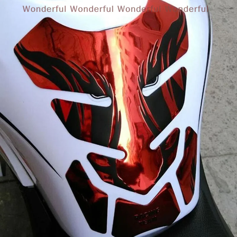 

3D наклейка на бак мотоцикла, дизайн «рыбий кости», защитная крышка для масла и газа, украшение с пламенем, наклейки на бак для аксессуаров для мотоциклов