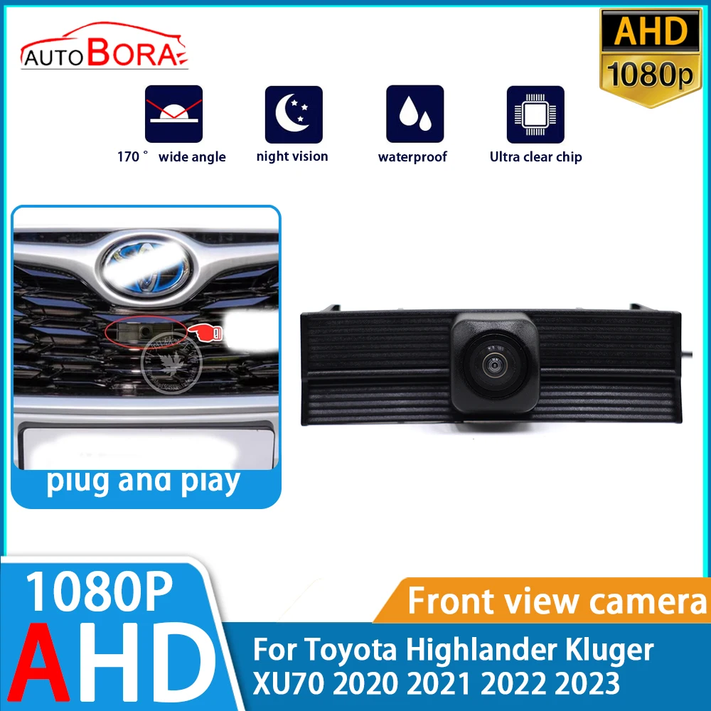 

ZhuCamX AHD 1080P Ultra Clear Night Vision LOGO Parking Front View Camera For Toyota Highlander Kluger XU70 2020 2021 2022 2023