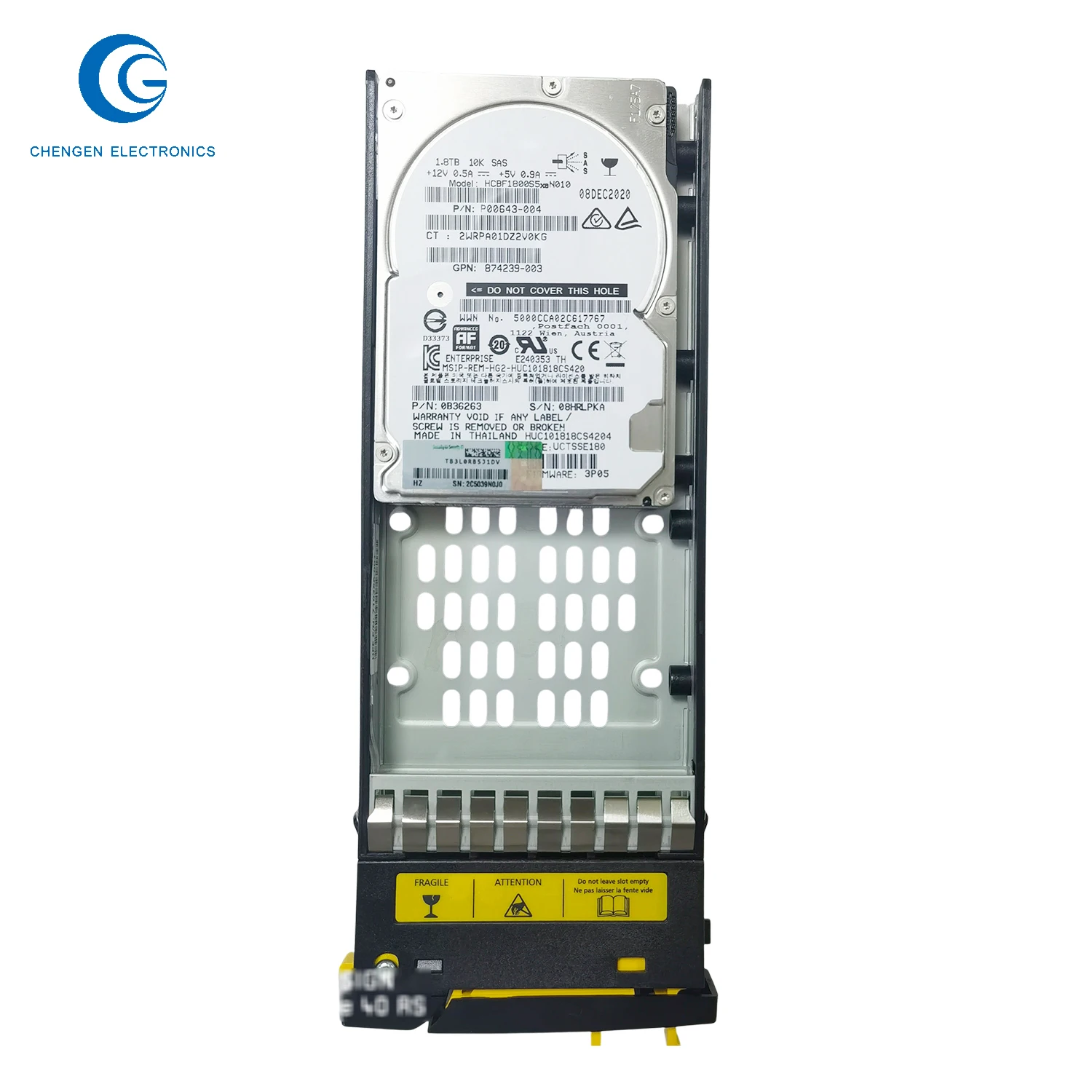 2 pezziNuovo prodotto Hcbf1800S5Xen010 3Par 1.8Tb 10000Rpm Sas 1Gb/S Disco rigido da 0,5 pollici HDD Sff da 0,5 pollici