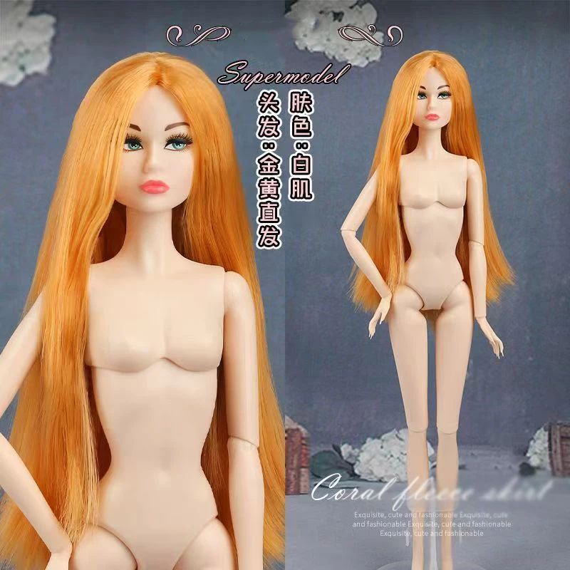 ตุ๊กตาซูเปอร์โมเดลผมยาวแบบใหม่ ปี 2025 ตุ๊กตาเปลือย 1/6 ผิวขาว/สีน้ำตาล 32 ซม. ข้อต่อขยับได้ แต่งหน้า แต่งตัว ของเล่นสะสม ของขวัญสำหรับนักสะสม