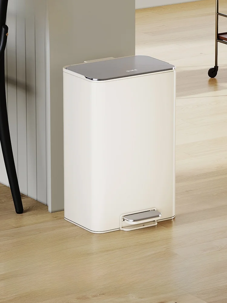 

Большое мусорное ведро из нержавеющей стали для кухни, ванной и гостиной, 20 л, с педалью, прямоугольное