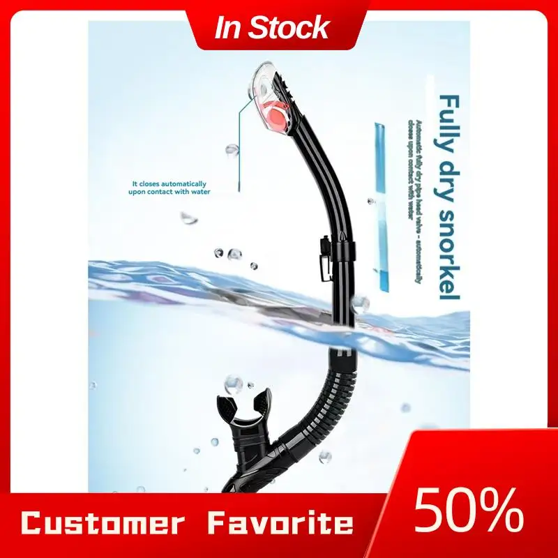 

Y28A Dry Snorkel For Adults Silicone Breathing Tube With Dry Top Valve Snorkeling Gear, Swim Training Equipment