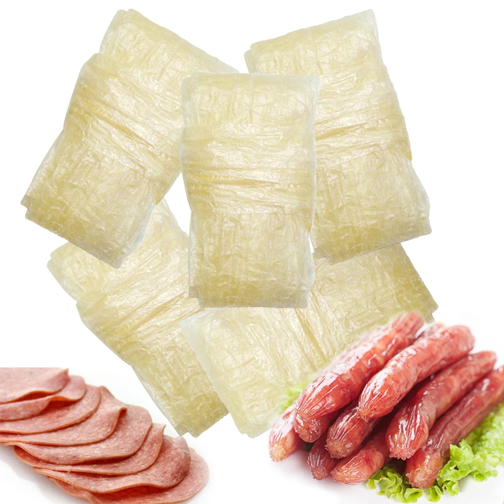 

5pcs/Lot 6x100cm BBQ Casings for Sausage Salami BBQ Kitchen Tools Meat Poultry Tools Home Use Ham Maker Tools Inedible